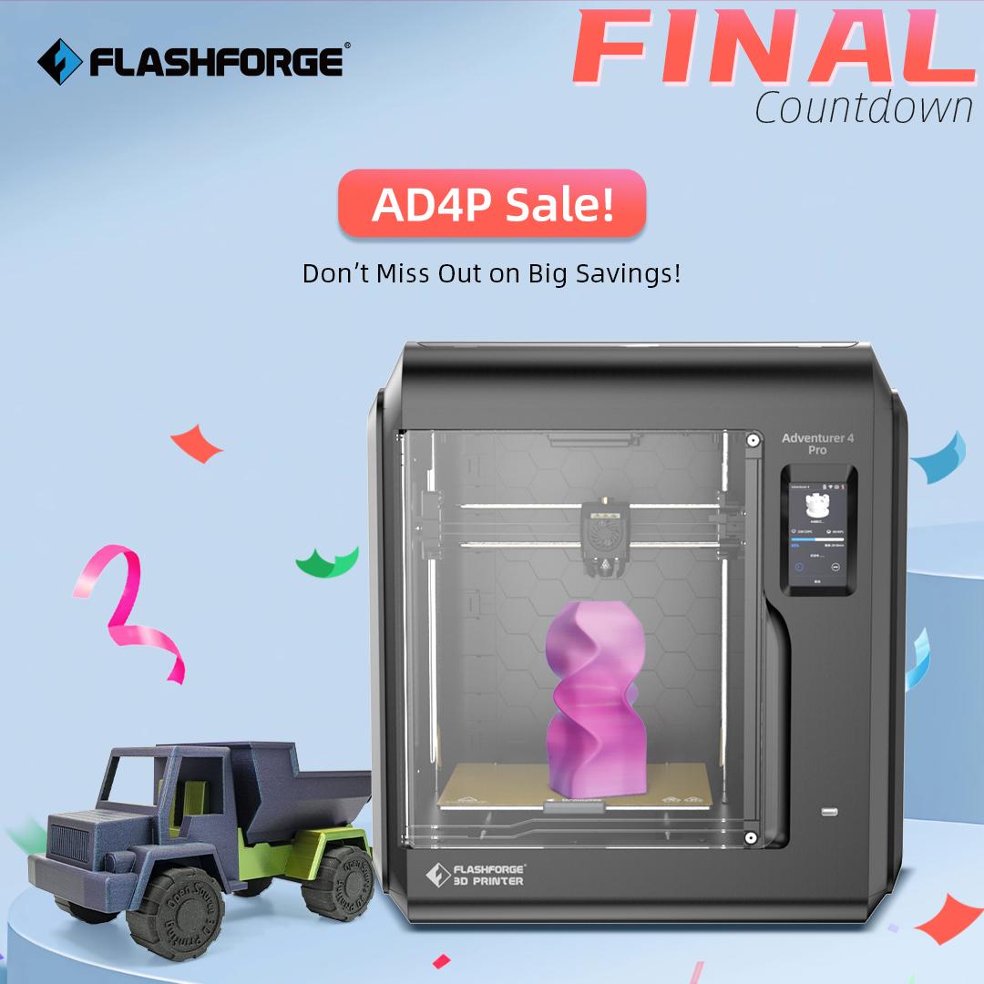 Get the Flashforge Adventurer 4 Pro for $499—$80 off with code A4PROSAVE80XQZ9 at checkout!