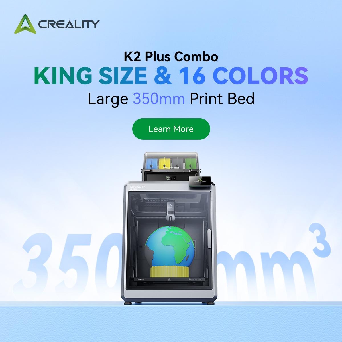 Creality K2 Plus Combo enclosed 3D printer with a CFS multicolor filament system