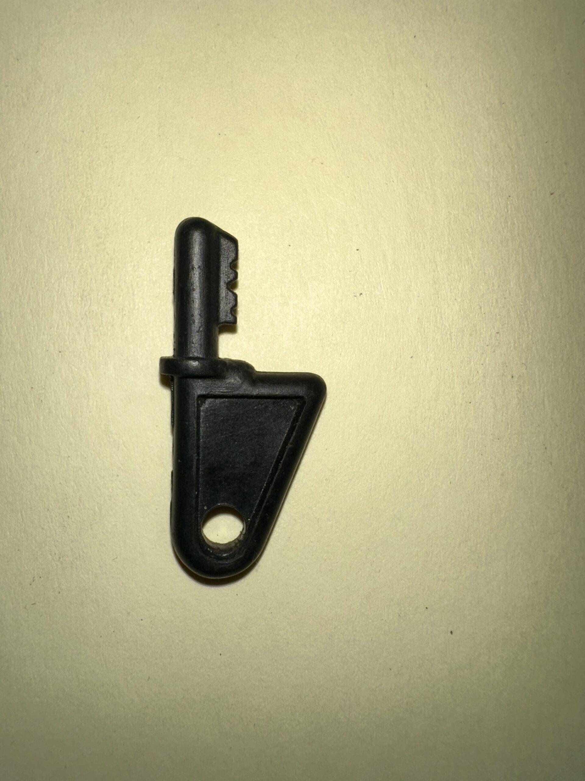 Black custom 3D-printed replacement part made by Kevin
