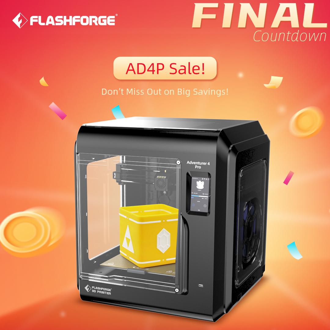 Get the Flashforge Adventurer 4 Pro for $499—$80 off with code A4PROSAVE80XQZ9 at checkout!