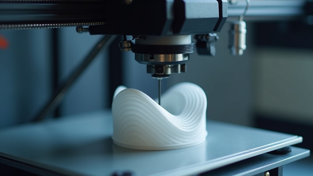 3d printing close up  a close-up of 3d printing creating a plastic object in a studio setting