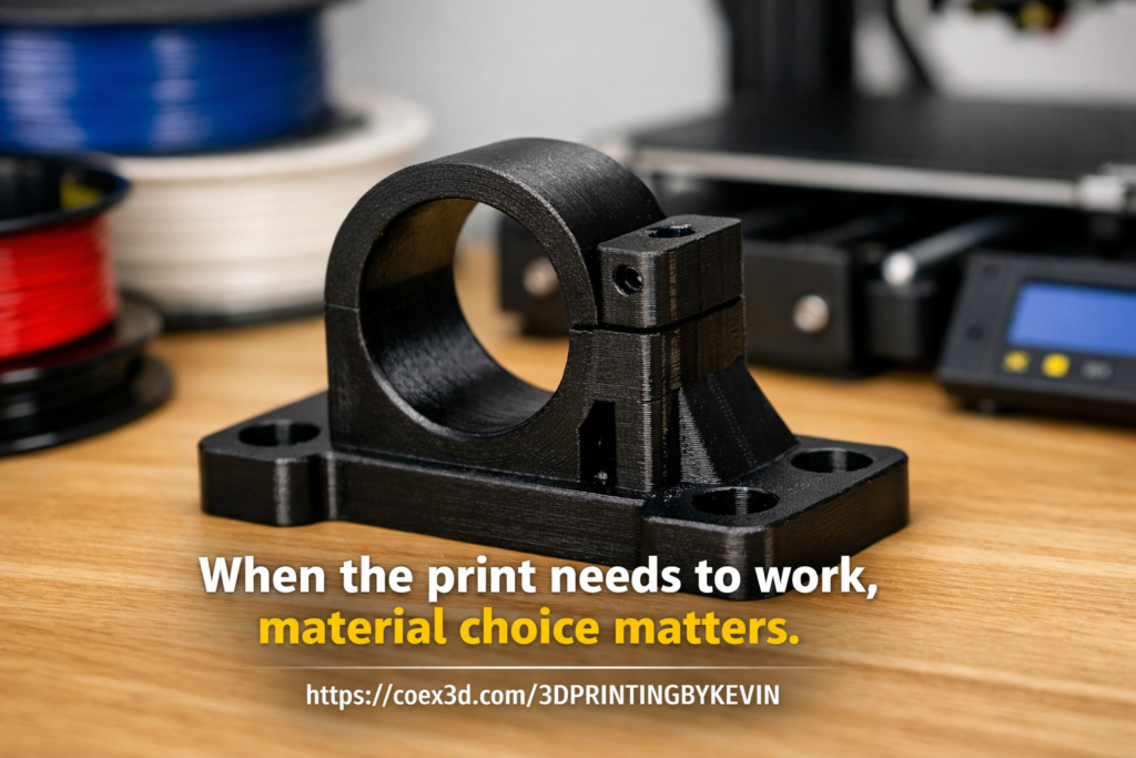When the print needs to work material choice matters - 3d printing by kevin