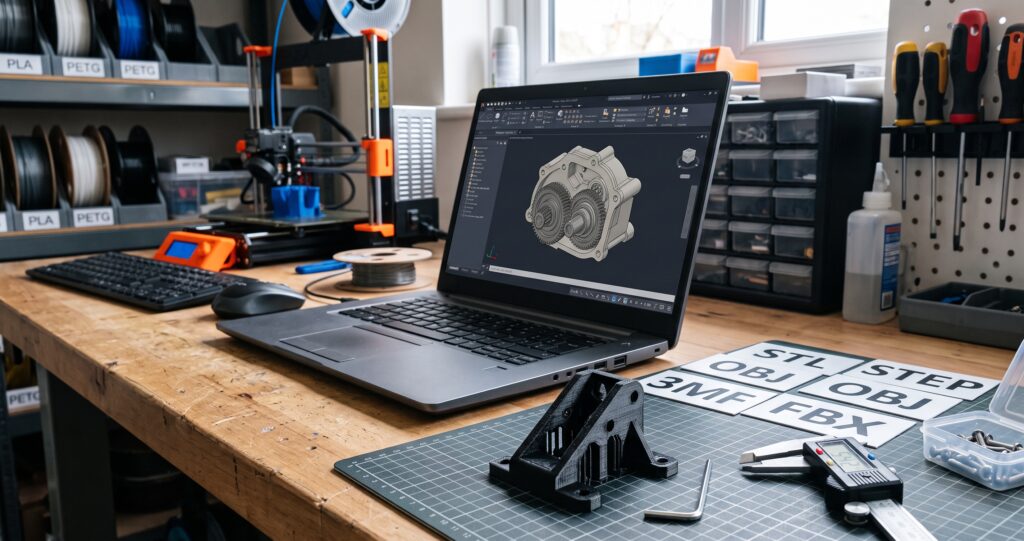 Decision Chart Comparing Stl, Step, Obj, 3mf, and Fbx Files for 3d Printing