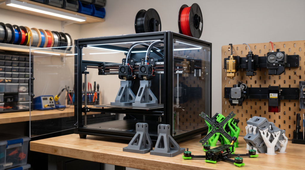 Sovol M1d-style Tool-changing 3d Printer Producing Functional Multicolor Parts Beside Interchangeable Print Heads and Small-batch Components